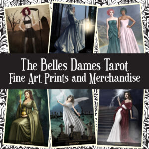 Sample Belles Dames Tarot Cards With 'Fine Art Prints and Merchandise' Title